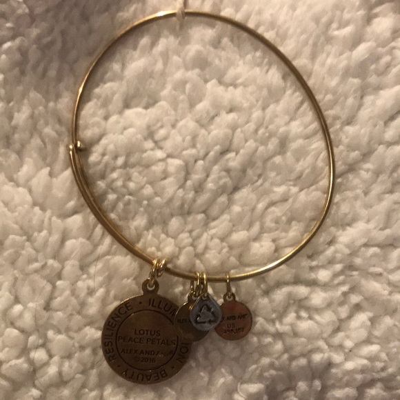 Alex and Ani lotus peace petal charm bangle - Picture 3 of 3